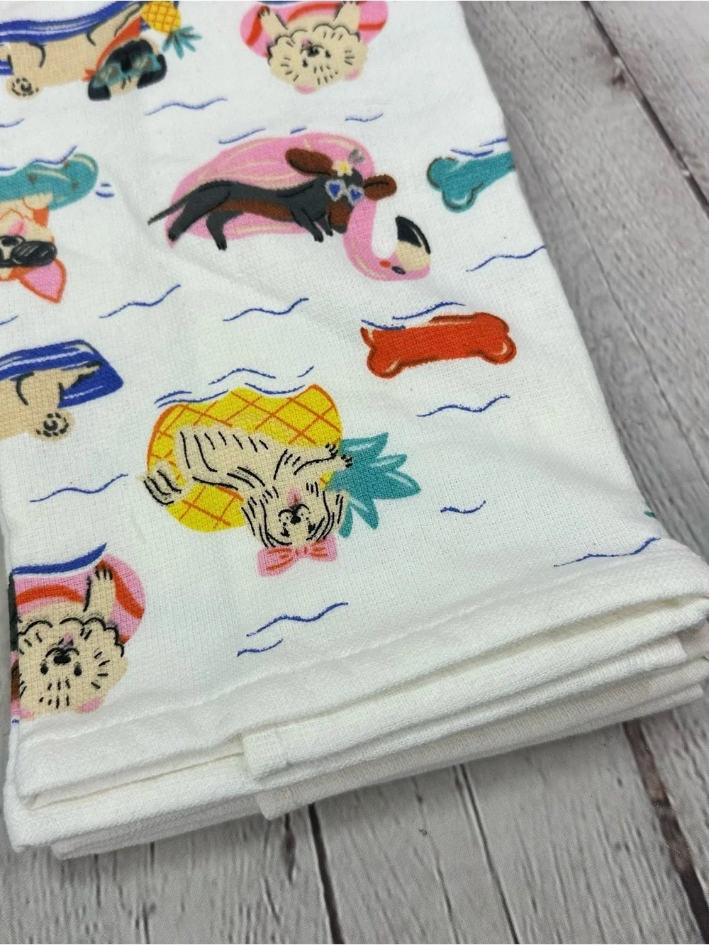 NWT sunny spoon co. 2pk cotton kitchen towels summer beach coastal colorful